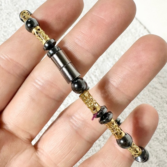 5/$35 Handmade Metallic Magnetic Beaded Bracelet With Magnetic Closure - Picture 3 of 12